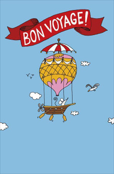 Hot Air Balloon Bon Voyage You'll be missed Greeting Card