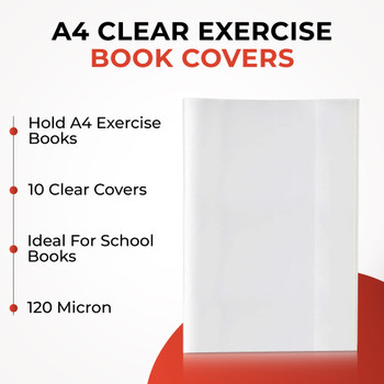 Pack of 100 A4 Clear Exercise Book Covers by Janrax