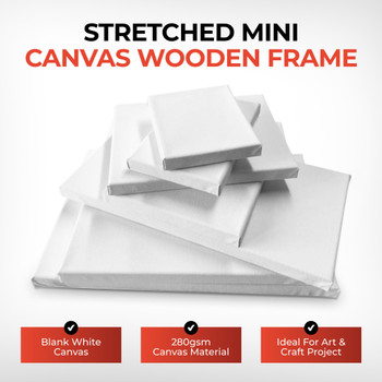 Pack of 5 Stretched Mini Canvas Wooden Frames 280gsm 18x24cm by Janrax