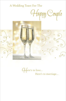 Here's to Marriage Wedding Toast for the Happy Couple Congratulations Card