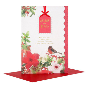 Hallmark Mum and Dad Christmas Card 'with Love' Medium