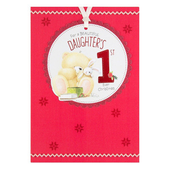 Hallmark Forever Friends Adorable Luxury Daughter 1st Christmas Card "Beautiful" Medium