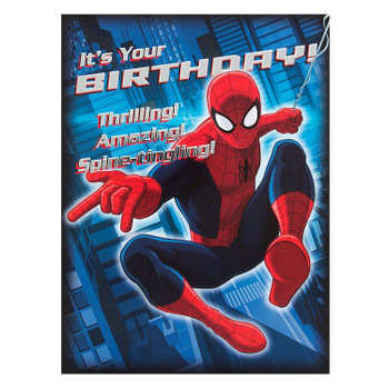 Hallmark Spiderman Birthday Card 'Zip Zoom Wow' Extra Large