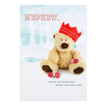 Hallmark Nephew Christmas Card 'Super-Very-Nice List!' Medium