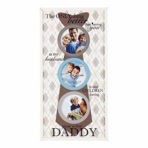 Daddy 3.5"x3.5" MDF Wall Photo Frame - 3 Apertures