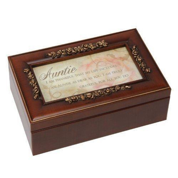 Petite Rose Collection Sentimental Musical Jewellery Box "Auntie" Gift