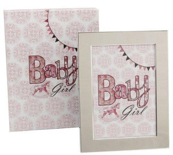 Laura Darrington Typography Silverplated Photo Frame Baby Girl