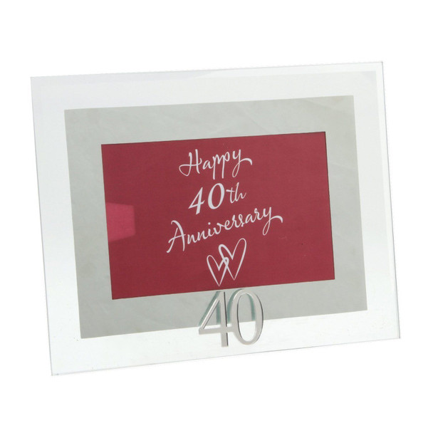 40th Ruby Anniversary Glass Mirror Motif Photo Frame