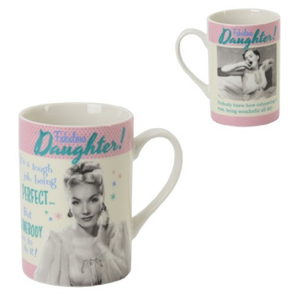 Fabulous Daughter Polkadot Diner Retro Mug in Gift Box