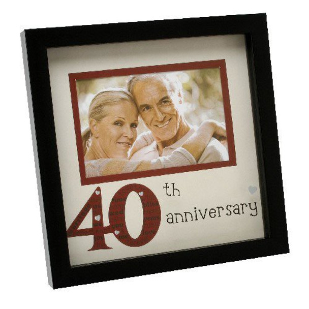 40th Anniversary Sentiment Symbols photo frame in black