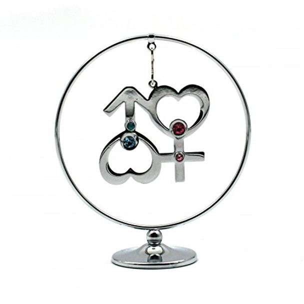 Crystocraft Chrome Plated Circle Ring - Gender Symbols