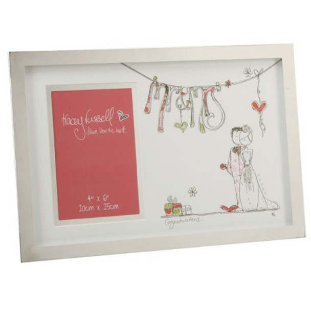 Tracey Russell Photo Frame Mr & Mrs Design Aluminium Frame Glitter Finish