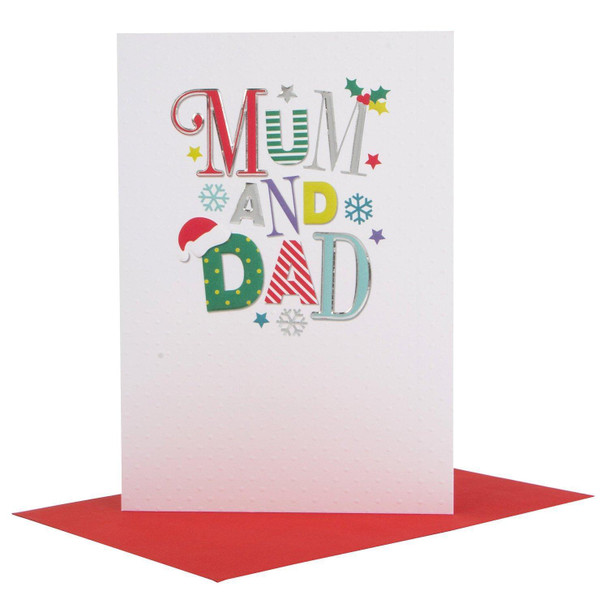 Hallmark Christmas Card To Mum & Dad 'Stars And Snowflakes' Medium
