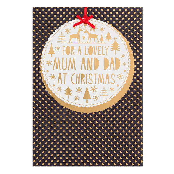Hallmark Christmas Card To Mum & Dad 'With Love' Medium