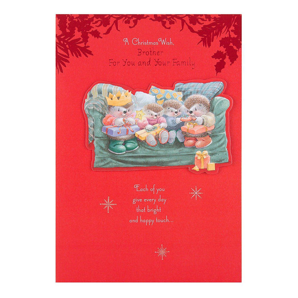 Hallmark Brother & Family Christmas Card 'Enjoy Yourselves' Medium