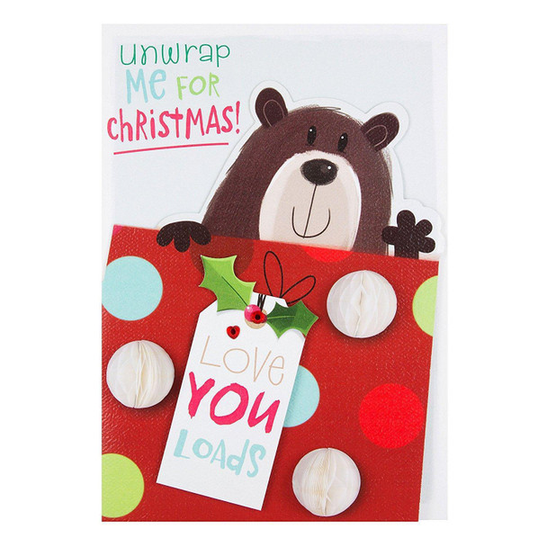 Hallmark One I Love Christmas Card 'Unwrap Me' Medium