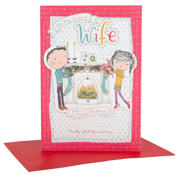 Hallmark Christmas Card to Wife 'Glad You're Mine'  Large