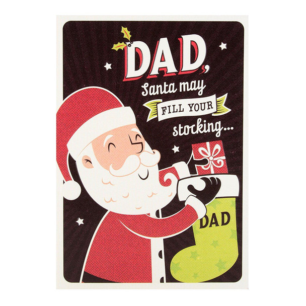 Hallmark Dad Christmas Card 'Stocking' Medium
