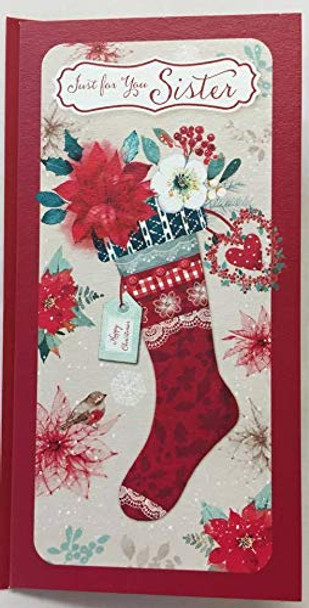 Sister Christmas Card and Money Wallet Wishing Well Studios