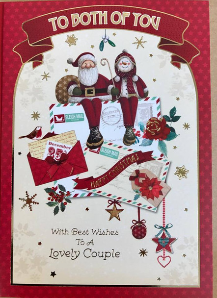 Both Of You Christmas Card Lovely Santa Couple