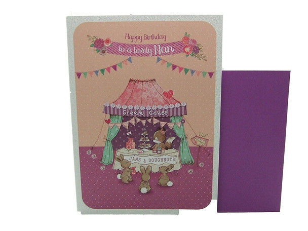 NAN TEA PARTY HAPPY BIRTHDAY QUALITY NICE VERSE GREETING CARD