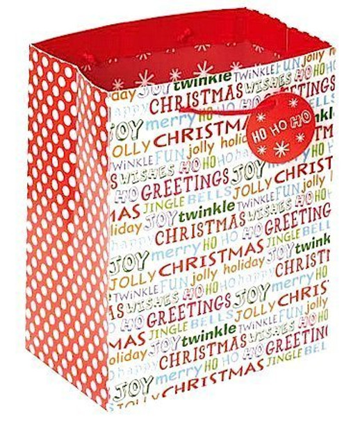 Bright Fun Lettering Large Christmas Gift Bag