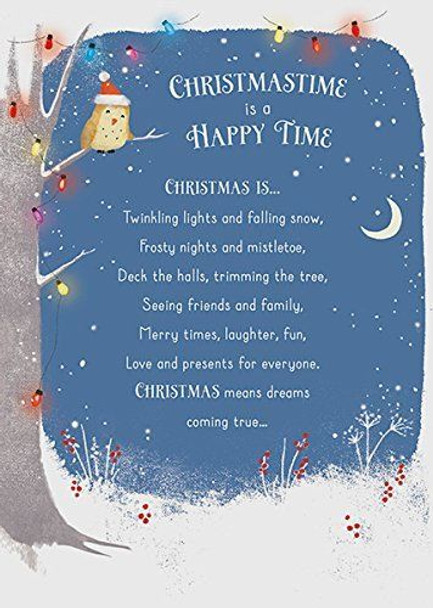 Happy Time Christmas Card Lovely Verse