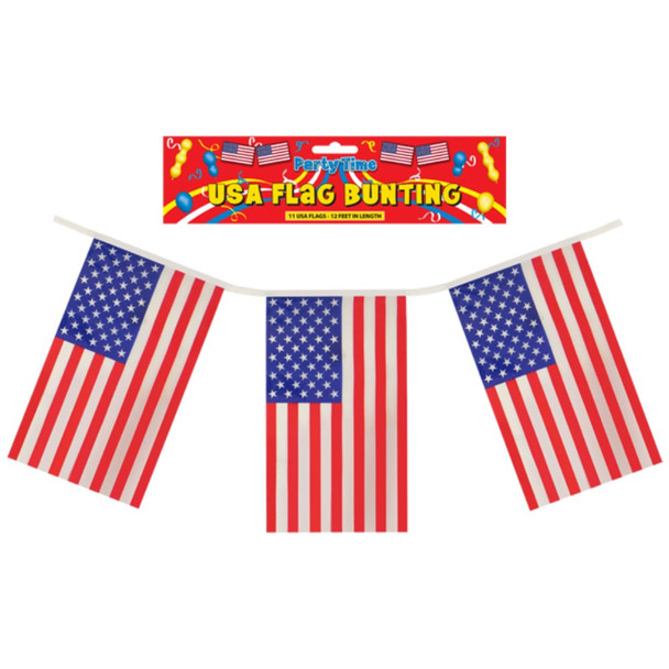 USA Flags Bunting Banner 12 Feet