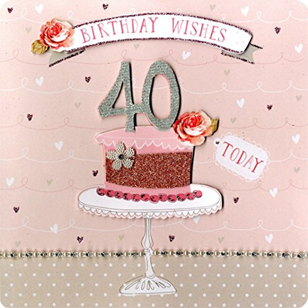 Second Nature Collectable Keepsake Cake Design 40th Birthday Card