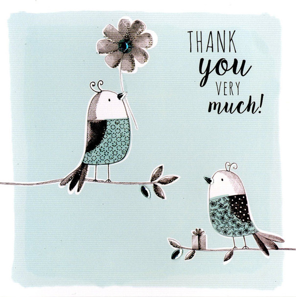 Thank You Very Much Embellished Greeting Card Hand-Finished Notting Hill Cards