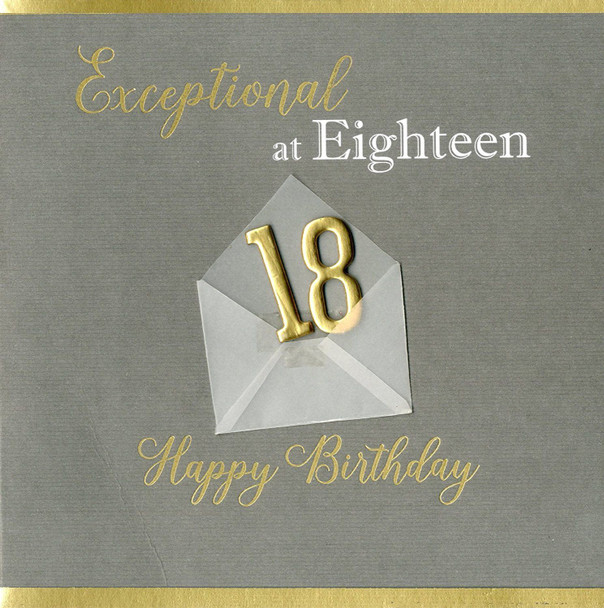 18th Male Birthday Greeting Card Hand-Finished Notting Hill Cards