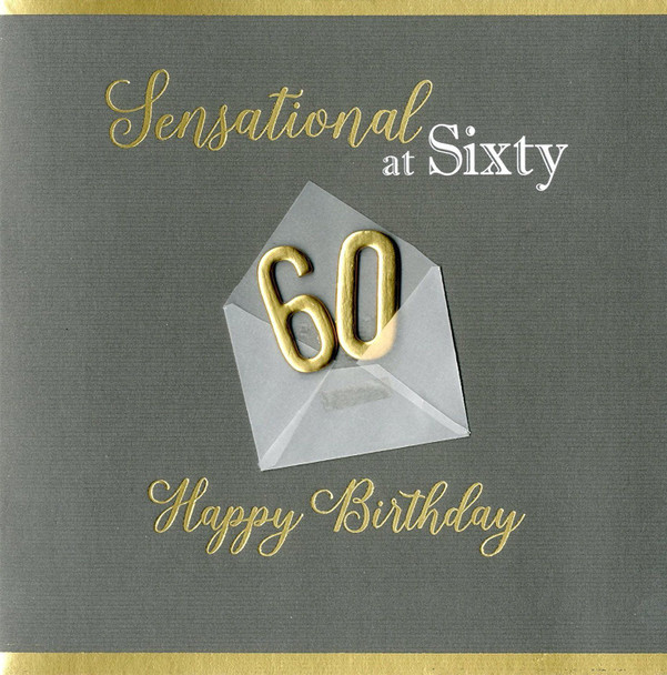 Sensational At 60 60th Birthday Greeting Card Hand-Finished Notting Hill Cards