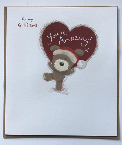 Girlfriend You're Amazing Cute Lots of Woof New Christmas Card