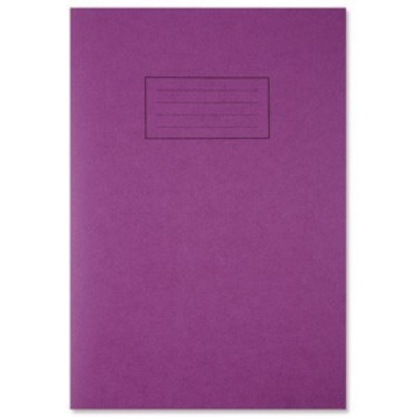 Purple A4 Exercise Book Ruled and Margin 80 Pages