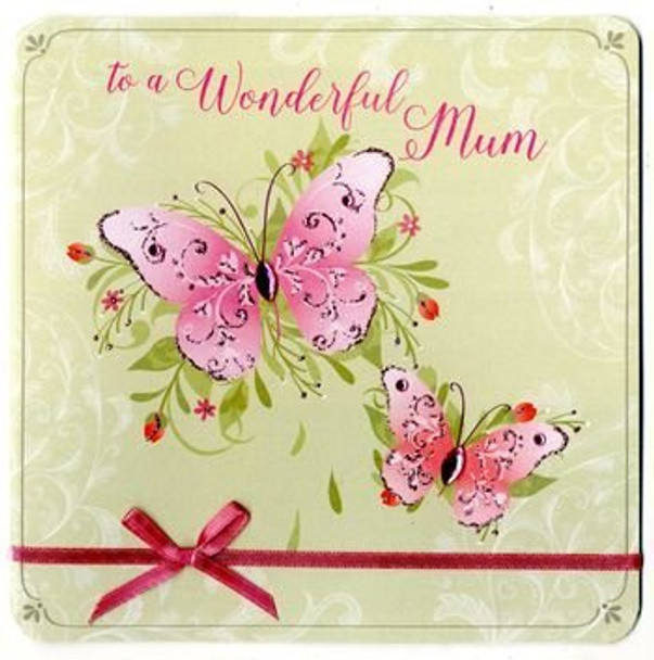 Second Nature Handmade Unique Mother's Day Greeting Card Butterflies