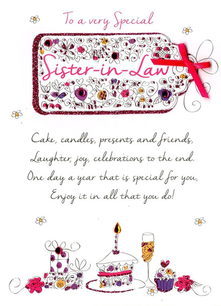 Special Sister-In-Law Birthday Greeting Card Second Nature Just To Say