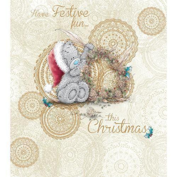 Bear With Feather Me to You Bear Christmas Card