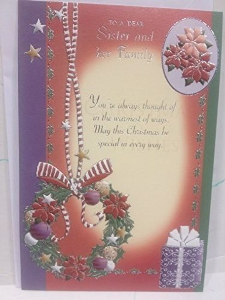 TO A DEAR SISTER AND HER FAMILY CHRISTMAS CARD BY SENSATIONS