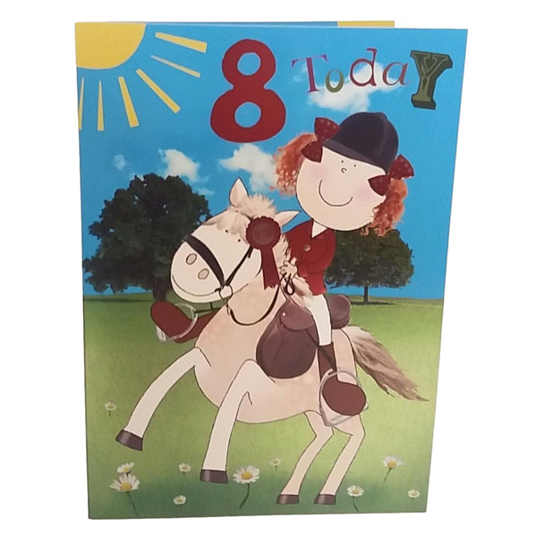 Age 8 Female Juvenile Birthday Card 