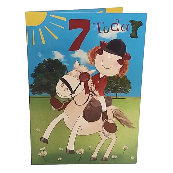 Age 7 Female Juvenile Card 7 Today! Girl Greeting Card