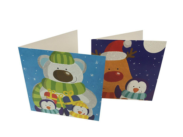 576 Square Christmas Cards Polar Bear, Penguin and Reindeer Design