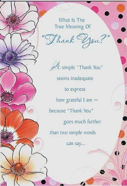 Flowers & Spots Design Thank You Greetings Card
