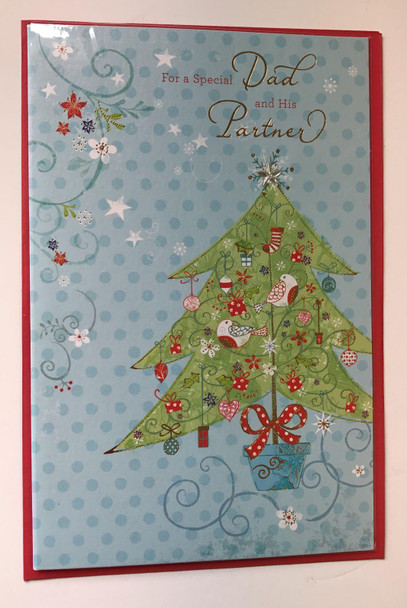 For a Special Dad and his Partner Christmas Tree Card