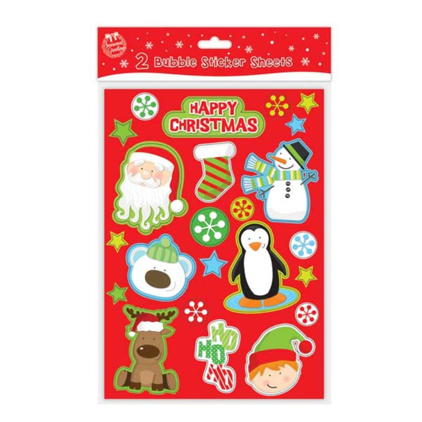 2 A4 Tallon Festive Bubble Stickers