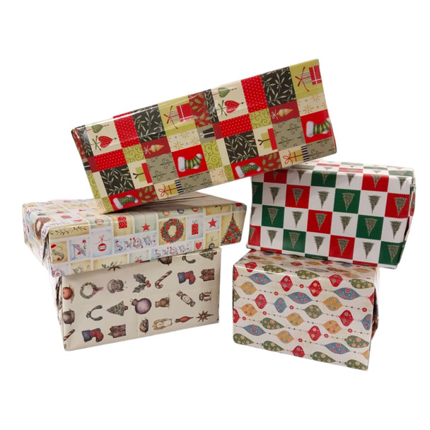 10 Sheet of Mix Designer' Soft touch Foiled Christmas Gift wrap