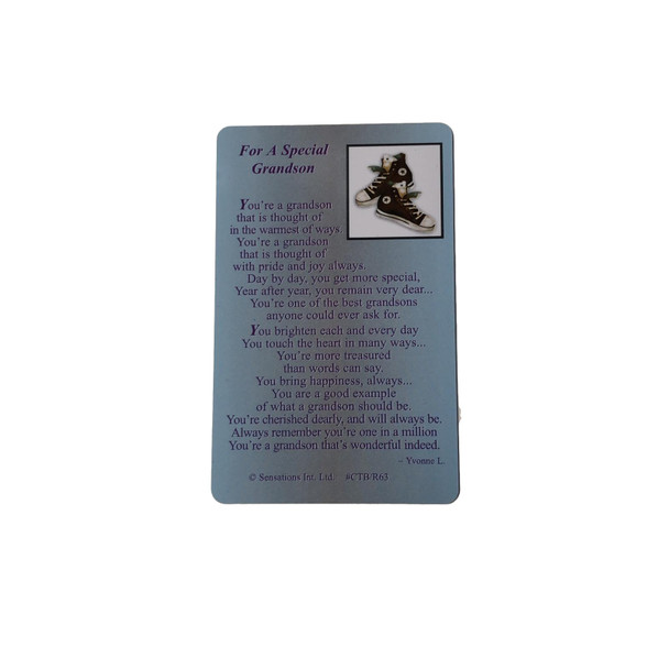 For A Special Grandson Sentimental Keepsake Wallet / Purse Card...