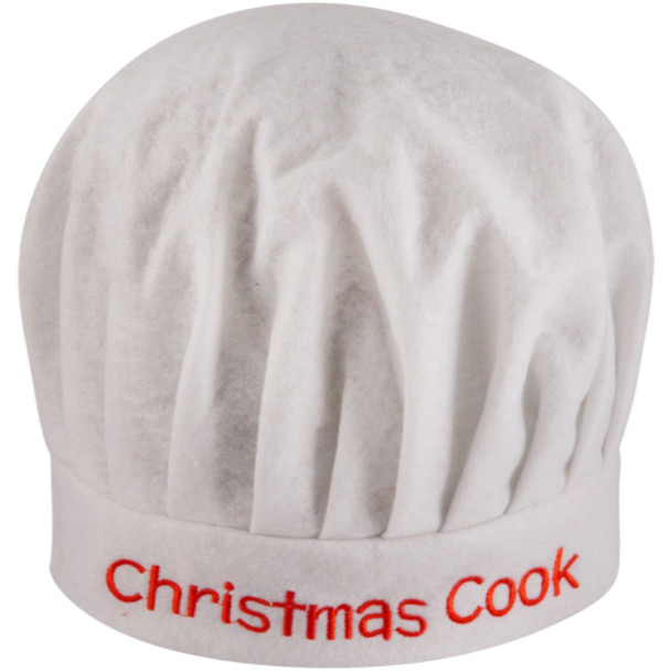 Christmas Cook White Chef Hat Adult