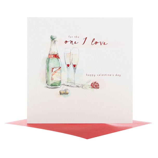 Hallmark One I Love Valentine's Day Card 'Champagne' Medium