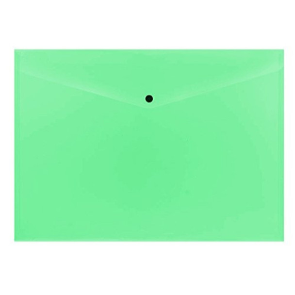 Pack of 12 Janrax A3 Green Document Wallets - Button Stud Folder