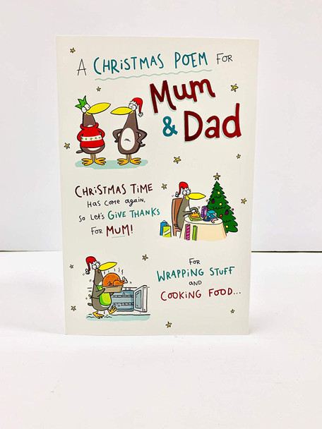 Mum and Dad Funny Christmas Card